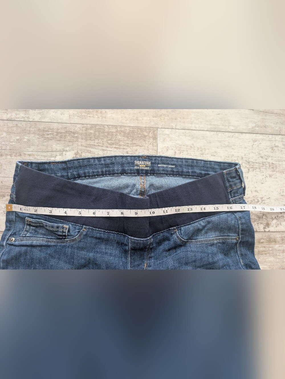 Levi's Dark Blue Maternity Jeggings with Black Support Panel - Picture 4 of 6